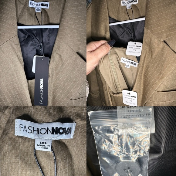 Fashion Nova First Class Pinstripe Blazer & Mini Dress Set NWT - Picture 4 of 12
